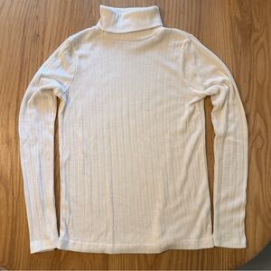 J. Crew Cream Ribbed Turtleneck Sweater